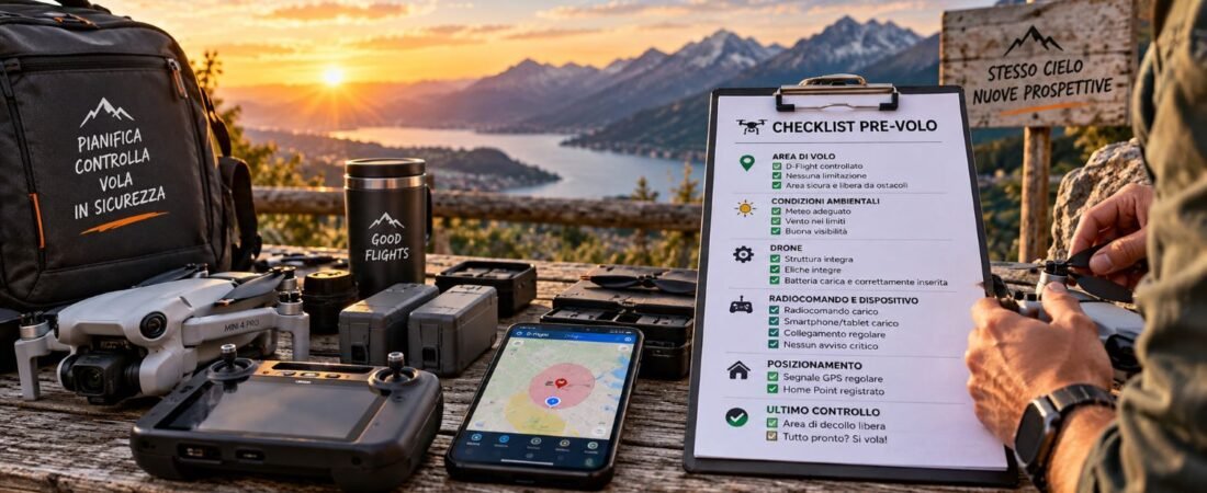 Checklist drone prima del volo: cosa controllare prima di decollare